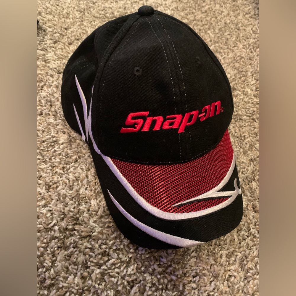 Snap-on Tools black and red wrench Velcro strap hat